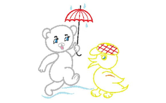 Bear and Chick: A Cute Addition to Your Embroidery Shop