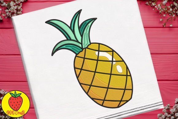 Cute Yellow Pineapple Embroidery Review