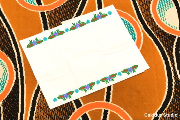 Cyan Flowers Border: A Designer's Review for Boutique Sweatshirts